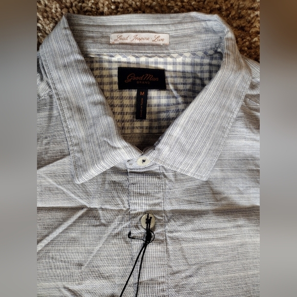 Good Man Brand Gray Short Sleeve Button Down Shirt NWT - Picture 3 of 6